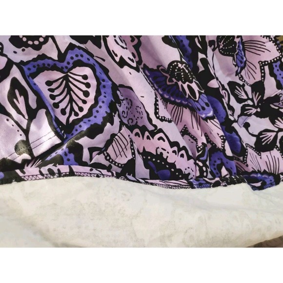 Amerimark Sweetheart Neck Purple Floral Heavyweight Fleece Lounger Dress 3X - Picture 2 of 9